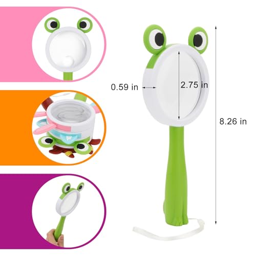 10X Kids Magnifying Glass Handheld Magnifier for Child (Frog Style 1pcs) | Frog shape magnifier student exploring nature, scientific experiment Observing insect animal plant leaves explore reading - color: Frog Style 1pcs