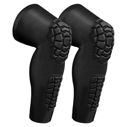 Wrestling Knee Pads Compression Leg Sleeve with Knee Pad and Calf Pad, 1 Pair Knee Sleeve with Shin Guards Shin Pads for Football, Baseball, Rugby, Lacrosse (2, Upgrade Black, Medium) - color: Upgrade Black, size: Medium