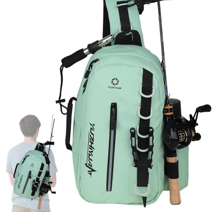 Small Fishing Bag with Rod Strap, Portable & Lightweight, Fish Small Tackle bag – Fits Tackle Boxes & Gear,Move Freely, Cast Smoothly - Fishing Gifts for Men - color: Green