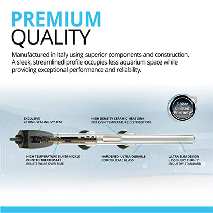 Fluval M 50-Watt Submersible Aquarium Heater for Fresh & Saltwater Tanks | Compact, Reliable Heating with Mirror Technology - size: M50