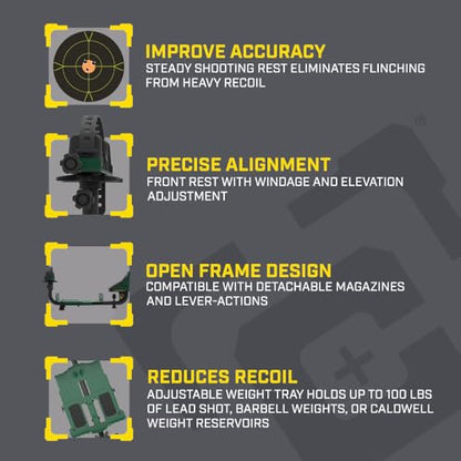 Caldwell Lead Sled 3 Adjustable Ambidextrous Recoil Reducing Rifle Shooting Rest for Sighting in and Shooting Stability - style: 4