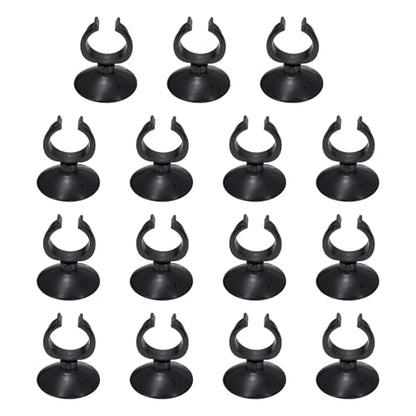 Aquarium Suction Cups, Fish Tank Suction Cups Clips Airline Tube Holders Clamps (Plastic, 15Pcs, Black) for 1.1" Fish Tank Airline Tubing Binding Moss Shrimp Nest, 28x45MM - color: Black, size: 28x45MM