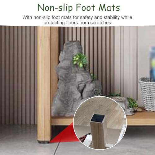 Solid Wood Fish Tank Stand with Plant Shelf, Suitable for 5-40 Gallon Aquariums, Reptile Tank Rack for Home Office, Durable and Stylish Fish Table