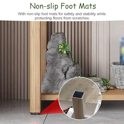 Vibeo Solid Wood Fish Tank Stand, Aquarium Stand with Plant Shelf, 5 10 15 20 30 40 Gallon Fish Tank Table, Reptile Tank Rack for Home Office(ligjt Grey,60x40cm(23 5/8" x15 3/4")) - color: Ligjt Grey, size: 60x40cm(23 5/8"x15 3/4")