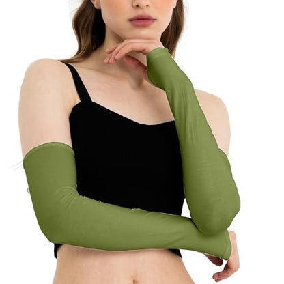 Causa Forcia Unisex Arm Warmers Arm Sleeves for Women and Men Made in Turkey - color: Green
