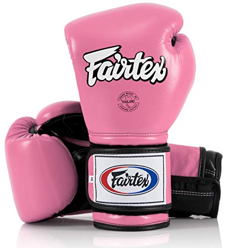 Fairtex BGV9 Muay 전문 복서 및 트레이너를 위한 | 하드 타자를 위한 멕시코 스타일 장갑 | 무술용 MMA 장갑 | 경량 및 충격 흡수 복싱 장갑 - color: 핑크/블랙., size: 14온스