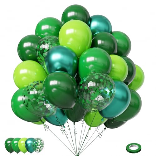 Lukiituke Green Balloons, 60Pcs Dark Green Birthday Balloons - color: Green