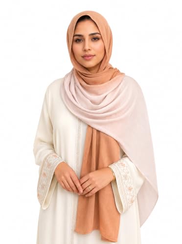 Modal Feel Hijab Scarf for Women, Lightweight Ombre Dual Color - color: 4#yellowbeige