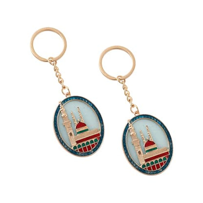 Pack of 2 Zincs Alloy Islamics Art Inspired Keychains Middle Eastern Moons Festival Cultural for Ramadans Eid