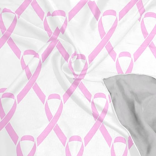 Women's Silk Scarf Square Satin Head Scarves Fashion Neck Scarf Hair Wraps Silk Bandana - color: Cancer Awareness Ribbon