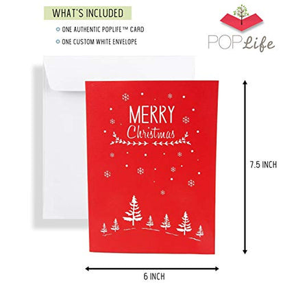 PopLife® Family Christmas Tree Car Pop Up Card, Handmade 3D Holiday Greeting, Blank Merry Christmas Note, Small Stocking Present for Friends and Family, Naughty or Nice - color: Family Christmas Tree Car