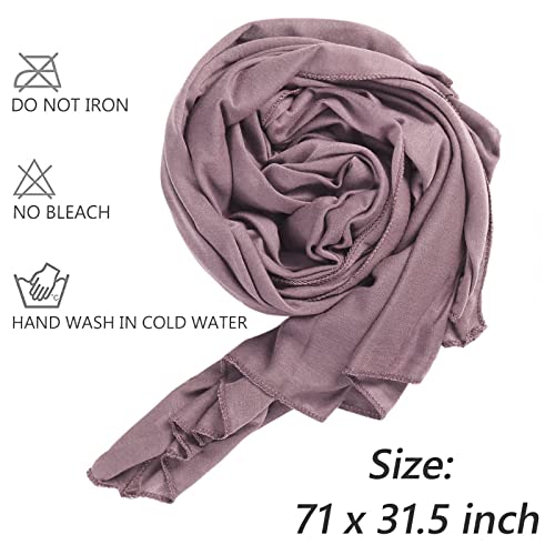 XTREND 4 Pieces Stretch Head Wrap Jersey Turban Fashion Headband African for Women Long Hijab Soft Breathable Turbans Tie (Black, Army Green, Leather Powder, Turmeric) - color: Black, Army Green, Leather Powder, Turmeric