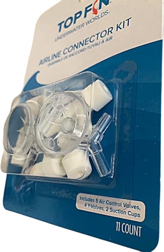 Top Fin Aquarium Airline Connector Kit.(11pc) 5-Air Control Valves, 4-Y-Valves, 2-Suction Cups.