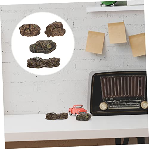 IMIKEYA 8 Pcs Stone Ornaments Gardening Potted Decoration Scenery Rock Decor Sandbox Figurine Sand Table Fake Rock Terrarium Pebbles Fish House for Stones Decor Frog Aquarium PVC