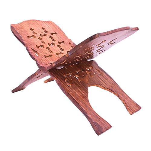 Goofy Turtle Wooden Book Reading Stand for Bhagwat Geeta, Ramcharitmanas, Bible, Quran, Guru Granth Shaib Ji, Handmade Foldable Large Rehal - 21inch