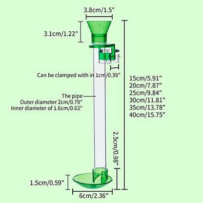 Shrimp Feeding Tube and Feeding Dish Deep Bowl Fit for Shrimp Fish 6 Size High Transparent Acylic Tube with Clip Acrylic Shrimp Feeder Feeding Tube and Dish Tray Bowl Set - size: 15CM