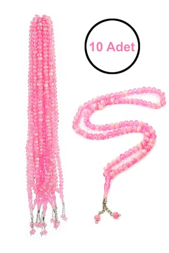 ihvan online, Tasbih Prayer Beads 99, Pack of 10, Muslim Prayer Bead, Islamic Rosary Bead, Dhikr, Tasbeeh Bulk, Misbaha, Masbaha, Tespih, Islamic Gift for Ramadan & Mawlid & Hajj Umrah - color: Pink