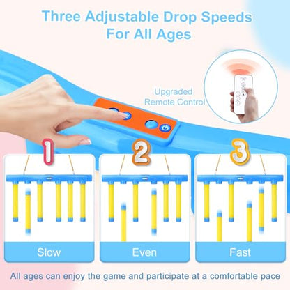 OCES Reflex Stick Game, Reflex Sticks Reaction Training Hand Speed Challenge Game, Upgrade Hand Eye Coordination Training Catching Toy Remote Control 3 Adjustable Speed (Standard) - color: Standard Blue