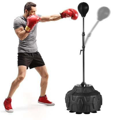 Punching Bag with Stand Height Adjustable 55.9-71.6”Box Trainer - Rugged Boxing Equipment for Home Gym, Fast Reflex Training, Knockout Workouts, Speed Bag for Adults and Kid, Relieve Stress & Fitness