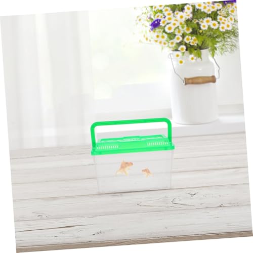 4Pcs Transparent Mini Fish Breeding Box with Handle Lightweight Aquarium Carrier for Small Pets for Fish Turtles Reptiles and Hamsters Easy Viewing and Transport