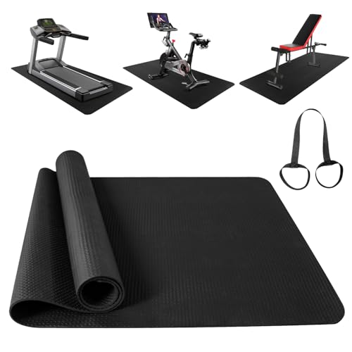 Treadmill Mat,Bike Mat Compatible with Peloton Bike,Elliptical, 6mm Thick, Under Exercise Bike Trainer Pad for Indoor Stationary Spin Bike Gym Equipment Hardwood Floor Carpet Protector - size: 1pcs: 31.9 * 74.8 inch