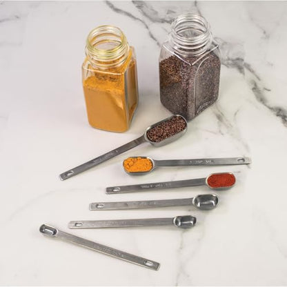 Mrs. Anderson’s Baking Spice Jar Measuring Spoons, Heavyweight 18/8 Stainless Steel, Set of 6 Narrow Measuring Spoons - style: Spice Spoons, 6-Piece Set