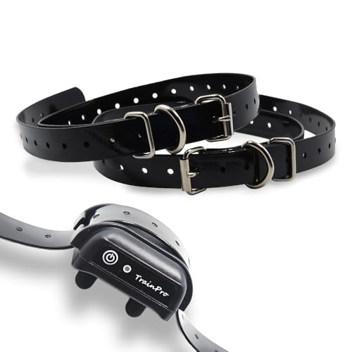 Waterproof TPU Replacement Strap for Dog Training Collar, 27.5 in - color: Black & Black