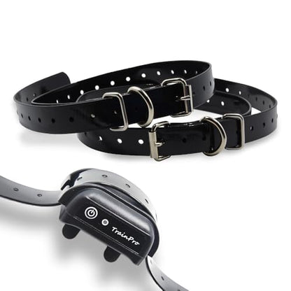 Waterproof TPU Replacement Strap for Dog Training Collar, 27.5 in - color: Black & Black