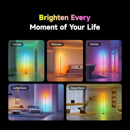 DREAME LED Floor Lamp for Living Room, RGB Color Changing Tall Light with 70 Effects, 1200LM 2700K-6500K Dual White, Music Sync, Works with Alexa Google Home, Matter Compatible, Modern Full-Metal