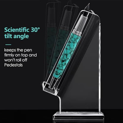 SANRUI Acrylic Pen Holder Desktop Display, Vertical Fountain Pen Pencil Stand Ballpoint Showholder, Clear Makeup Brush Rack, Paintbrush Drying Support Organizer Desk for Exhibitions,Office,Store Use - style: Vertical Pen Holder（1PCS)