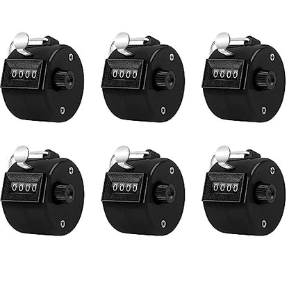 Counter Clicker 4-Digit Number Count, Handheld Mechanical Counters Clickers Pitch Counter for Coaching, Knitting, People, Lap, Fishing, Golf, Toddler & Fidget（6 color You can choice - color: 6pack-black