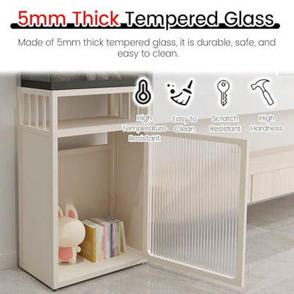 JYHHCYS 3-Tier Aquarium Stand with Storage, Fish Tank Stand with Open Shelving & Large Capacity Cabinet, Large Bottom Cabinet Hide Fish Food & Tools, Easy Access(White,40x40cm/15.7x15.7in) - color: White, size: 40x40cm/15.7x15.7in