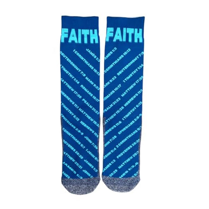 Men's – Christian Crew Socks for Men with Scripture | Moisture-Wicking | Easter Gift Idea - color: Faith Verses