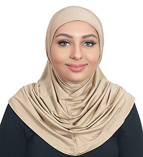 AL AMIRA One Piece Cotton Hijab – Easy Slip-On Style - color: Beige