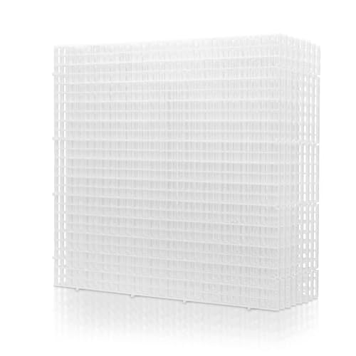 LINLAN 8 Pieces 11.8x11.8in (30X30cm) Aquarium Grid Plastic, Fish Tank Divider, Egg Crate for DIY Filtration and Bottom Protection in Aquascaping(White-No Accessories) - size: L 8Pcs