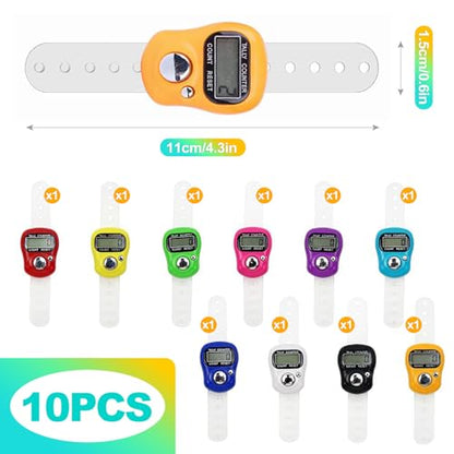 Digital Finger Clicker Counter - 5-Digit LCD Handheld Tally for Lap/Pitch/Knitting/Crochet/People Counting - Multi-Function Device for Classroom, Sports & Events