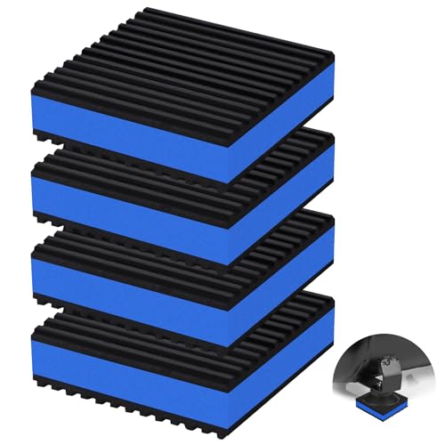 4 Pack Anti Vibration Pads for Washing Machine 3"x3"x7/8", Sound Isolation Vibrating Pad Ribbed Rubber Damping Mat EVA Center for Air Compressors, Conditioner, Treadmill, HVAC Washer Dryer - size: 3" - 4 Pack