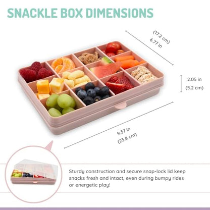 melii Snackle Box |12-Compartment Snack Container with Removable Dividers, BPA-Free Food Storage for Travel, School & On-the-Go Snacks, Kids & Family Organizer (Pink) - color: Pink