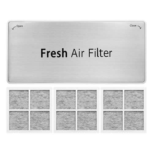 1Pcs ADQ75493301 Refrigerator Air Filter Cover and 3Pcs air filters, Fresh Air Filter Cover for LG, Fit for LRMDS3006S, LRMDC2306D, LRMDS3006D, LRMVS3006S, LRMVC2306S, LRFVC2406S, LRFDS3016S