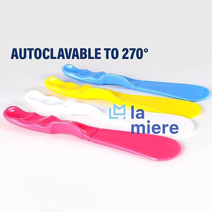 4PCS Autoclavable 7.5” Handle Spatula, Dental Straight Spatula, Dental Alginator Mixer, Mixing Spatula Alginate Spatula Plaster Spatula 4 Pink - color: Pink