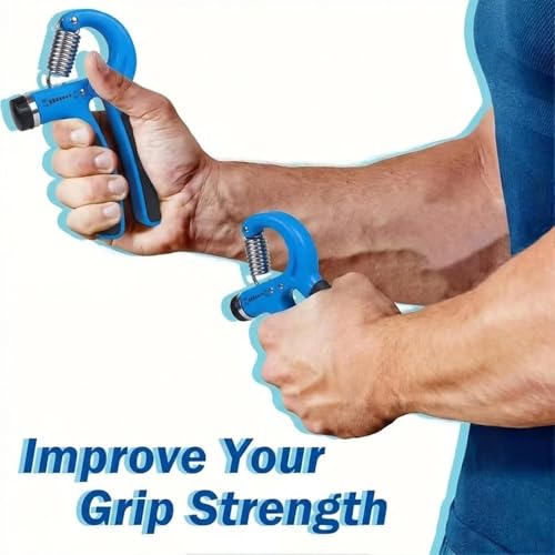 2 PCS Hand Grip Strengthener, Grip Strength Trainer with Adjustable Resistance 11-132 Lbs (5-60kg)， Forearm Strengthener for Musicians Athletes