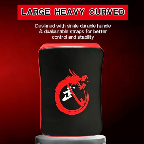 Muay Thai Kick Pad, 1 Pad Only, 24In & 15In Strike Shield, Kickboxing Boxing Training Target Pad for Martial Arts, Single Pad Only - color: Red 2, size: 24" x 16" (Large)