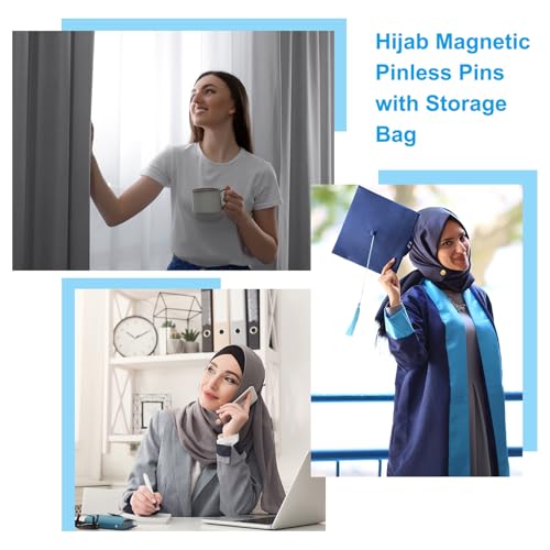 PATIKIL Hijab Magnetic Pinless Pins with Storage Bag - color: Silver/Gold