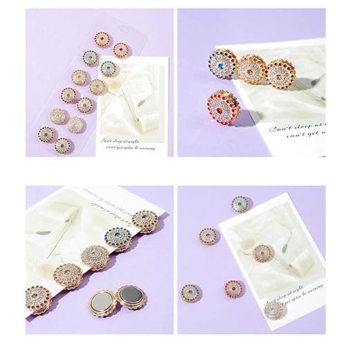 12pcs Magnetic Hijabs Magnets Buckle,rhinestones Hijab Magnet Multi-Use For Muslim Female Clothing Scarf Accessories