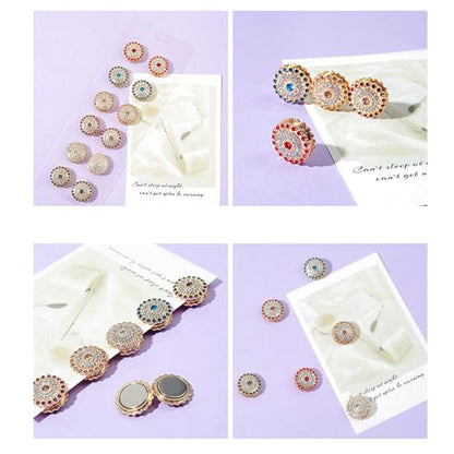 12pcs Magnetic Hijabs Magnets Buckle,rhinestones Hijab Magnet Multi-Use For Muslim Female Clothing Scarf Accessories