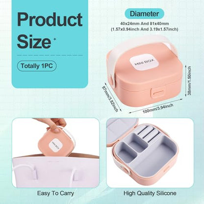 Silicone Jewelry Boxes Present Box,PU Leather Travel Jewelry Case,Mini Jewelry Box Travel Jewelry Box Jewelry Gift Boxes Necklaces Earrings Bracelets Boxes for Women,Pink - color: Pink