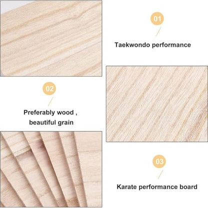 OLYCRAFT 12 Sheets Wooden Karate Breaking Boards 3.5mm Thick Taekwondo Breaking Boards Punching Wood Boards Wooden Kick Board Training Accessory for Karate Practice Performing 11.7x7.9 inch - size: 3.5mm