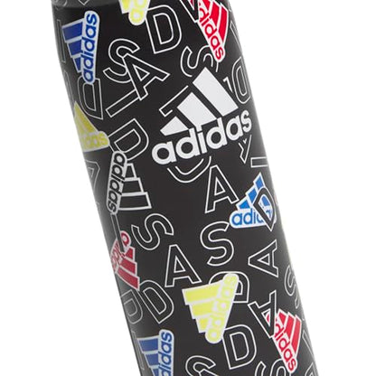 adidas Stainless Steel Metal Water Bottle 20 oz (600 mL) Straw Lid - color: Adi Comp Black/Black/White