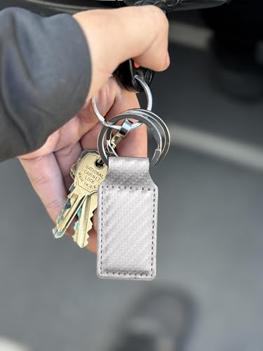 LaserGram Rectangle Keychain, Allah 2, Personalized Engraving Included (Carbon Fiber Silver) - color: Carbon Fiber Silver