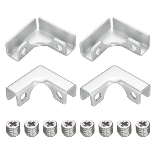uxcell 4Pcs Glass Fixing Clip, for 11-12mm L-Shaped Glass Combination Fixing Bracket, Aluminum Alloy Reinforced Clip Clamp for Glass Display Cabinet, Fish Tank (Silver Tone) - color: Silver Tone, size: 11-12mm